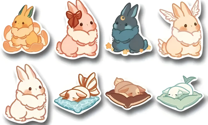 sticker thỏ cute