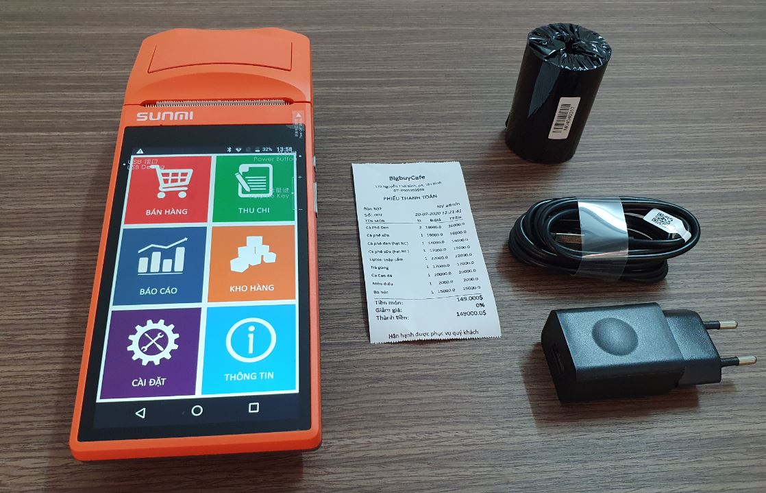Máy POS bán hàng cầm tay SUNMI V1S