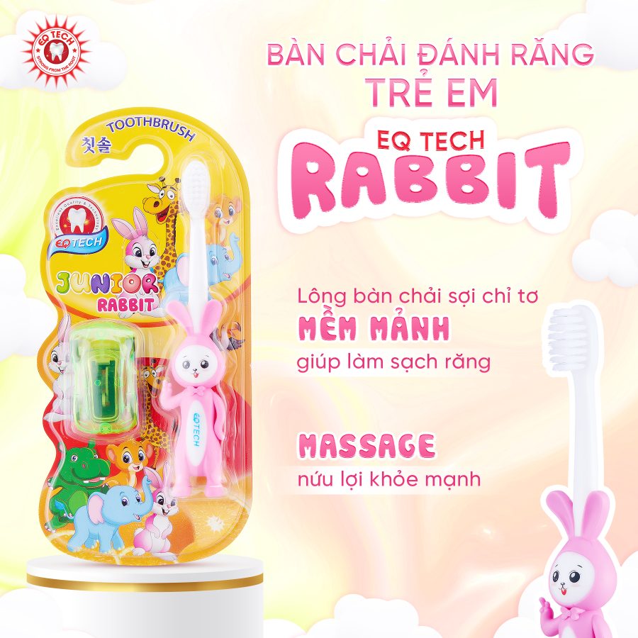 Bàn chải đánh răng trẻ em hình con thỏ EQ Tech Junior Rabbit