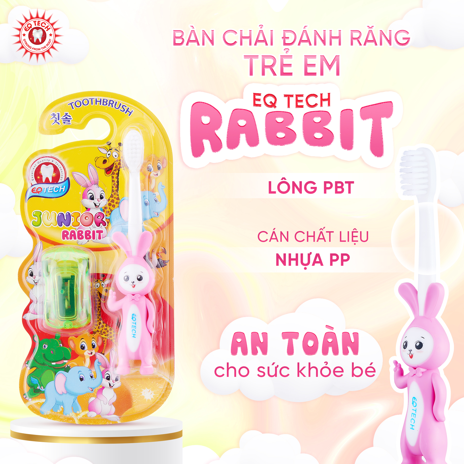 Bàn chải đánh răng trẻ em hình con thỏ EQ Tech Junior Rabbit