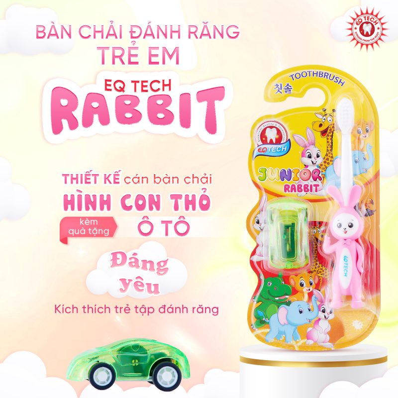 Bàn chải đánh răng trẻ em hình con thỏ EQ Tech Junior Rabbit