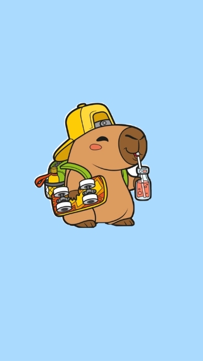 anh nen capybara uong tra sua thu gian