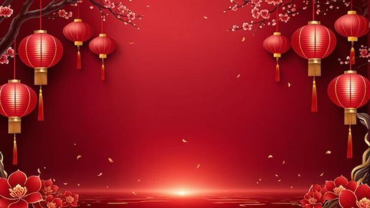 Hình nền Powerpoint Tết màu đỏ