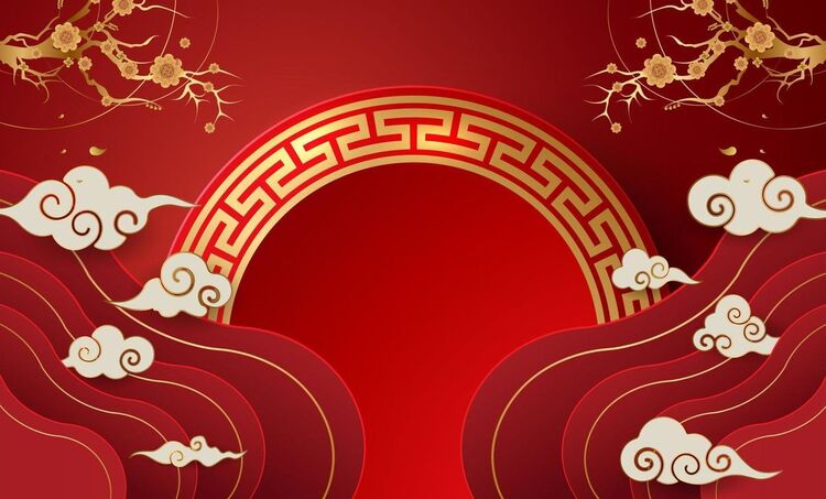 Hình nền Powerpoint Tết màu đỏ