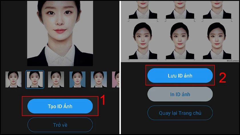 cách tạo id và lưu về máy ảnh thẻ chụp bằng điện thoại