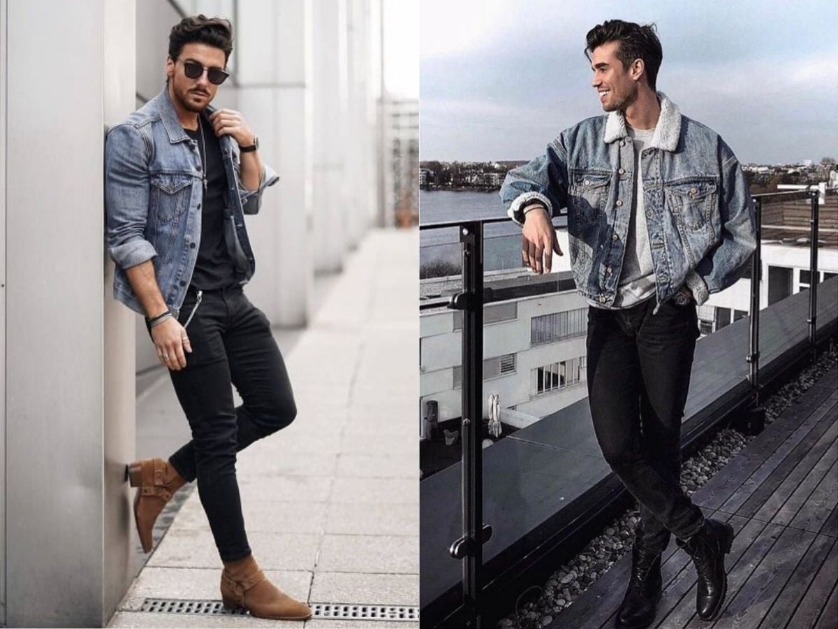 Hipster với áo khoác denim