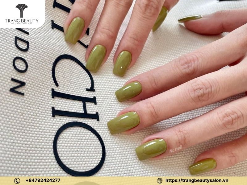 Mẫu nail mắt mèo xanh bơ 