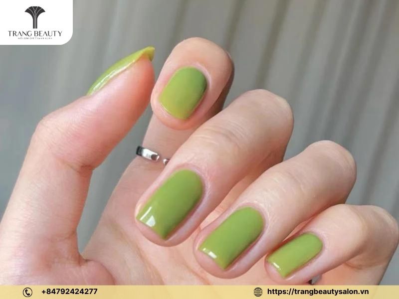 mau nail xanh bo 87