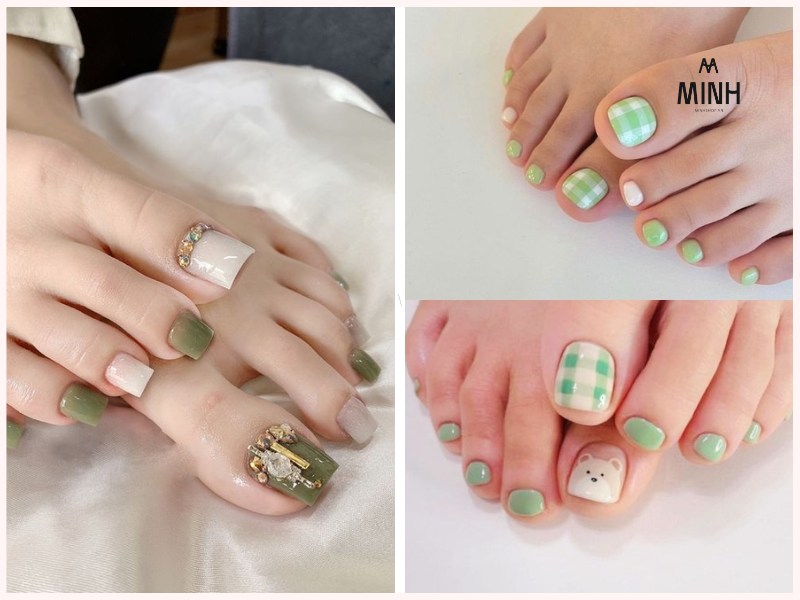 Nail chân màu đỏ nổi bật
