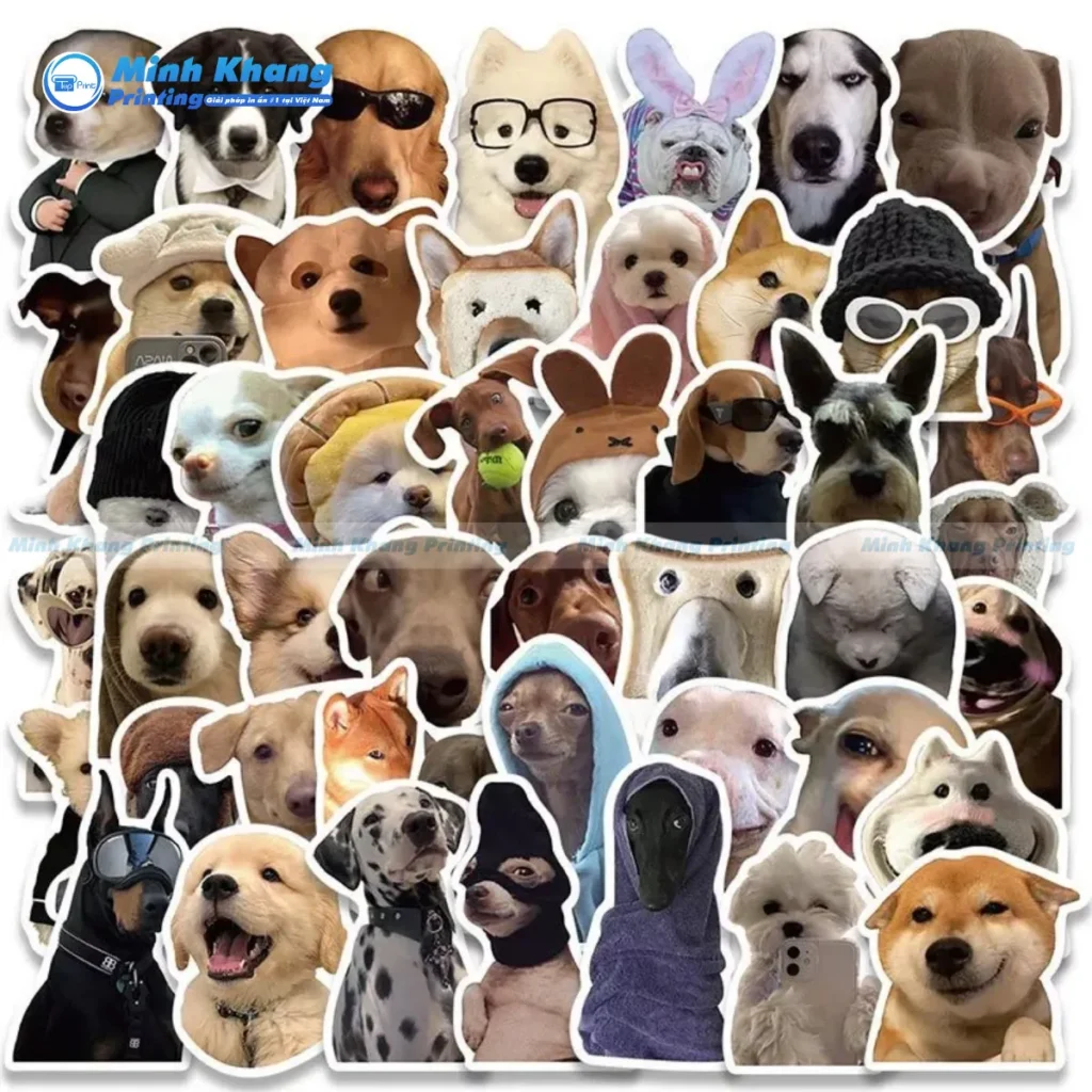 Mẫu sticker con chó shiba, samoy