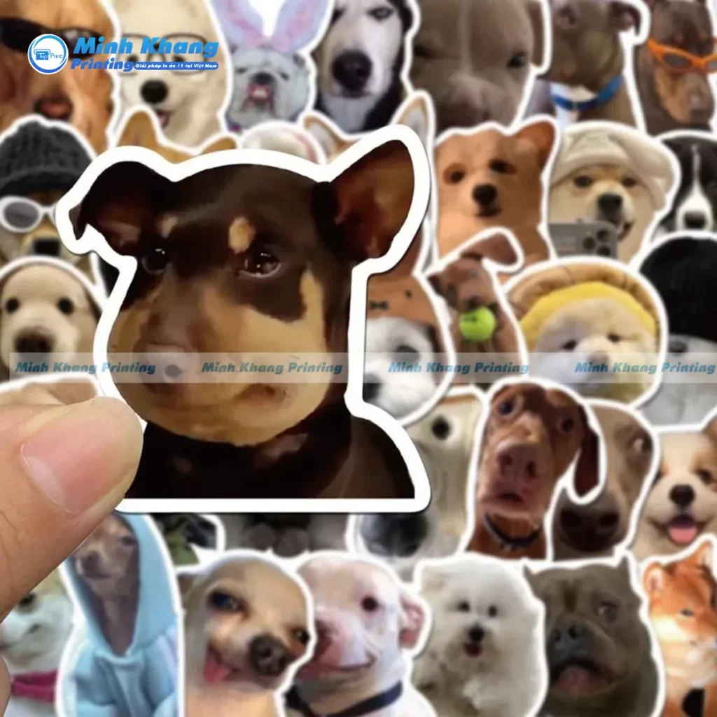 Mẫu sticker meme con chó bị ong đốt
