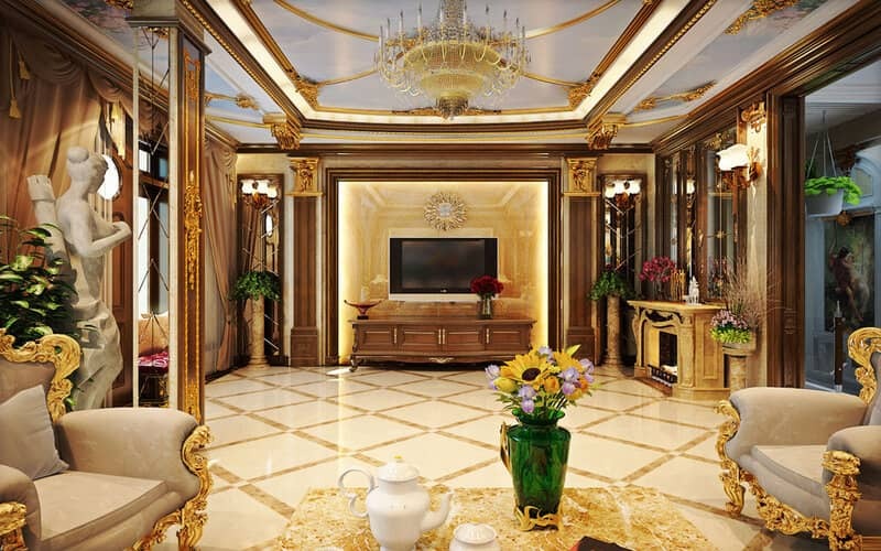Thiết kế phòng khách cổ điển