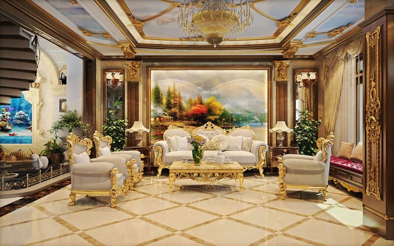 Thiết kế phòng khách cổ điển