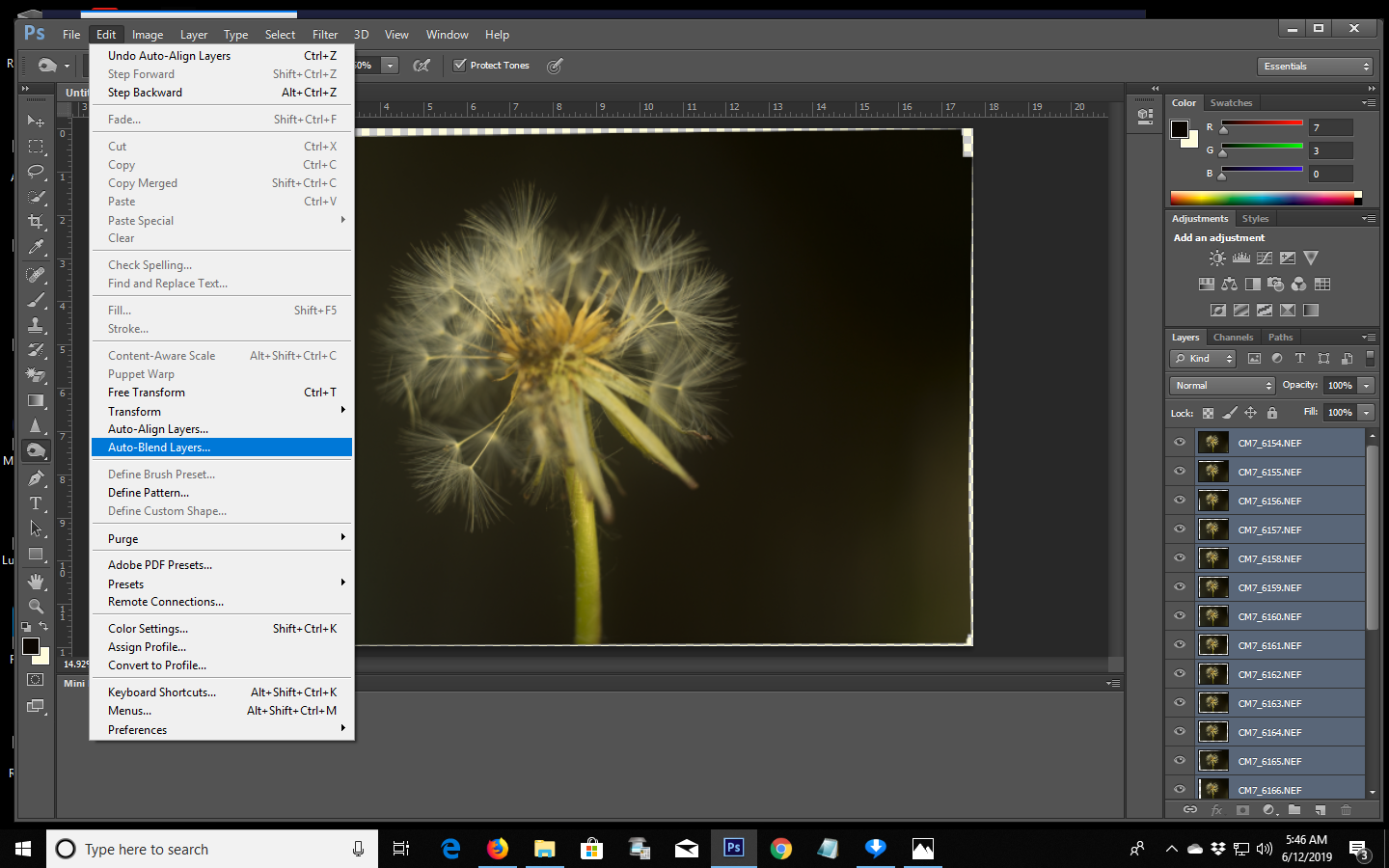 How to focus stack in Photoshop CS6 for tack-sharp images