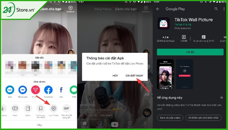 Cài đặt phần mềm hỗ trợ lưu video tiktok về làm màn hình khóa