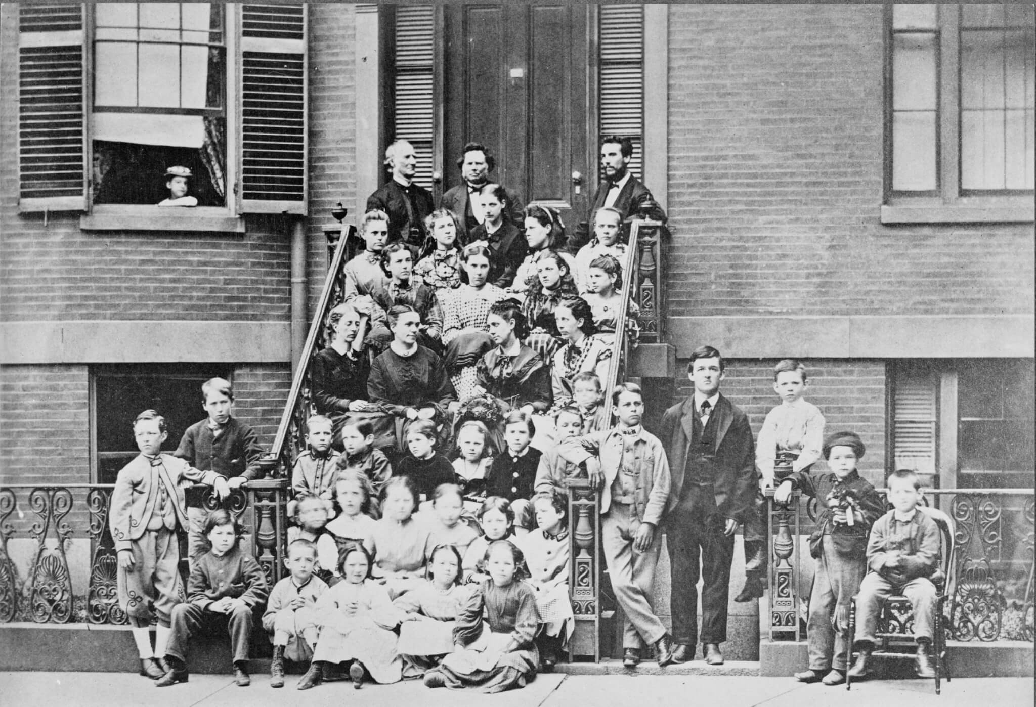 A photograph of a group of school pupils