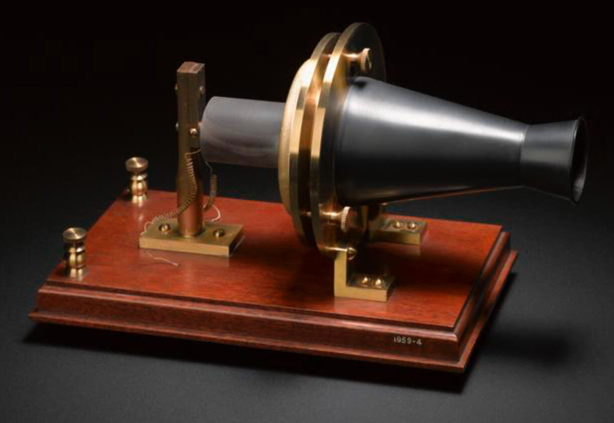 Replica of Bell’s ‘Centennial’ telephone, 1876. Image via Creative commons.