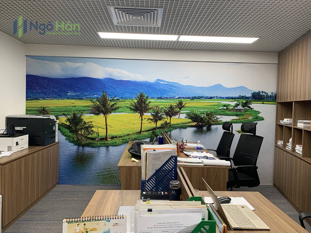 Tranh dán tường phong cảnh cho phòng làm việc