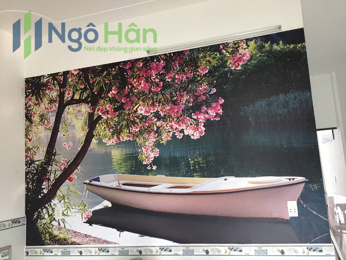 Tranh dán tường phong cảnh thiên nhiên cho nhà tắm