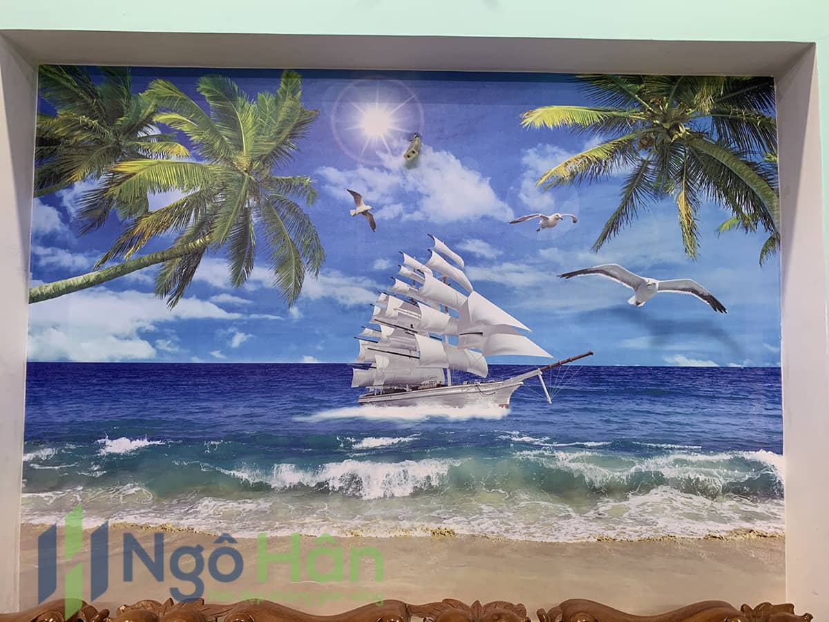 Tranh dán tường 3d phong cảnh biển