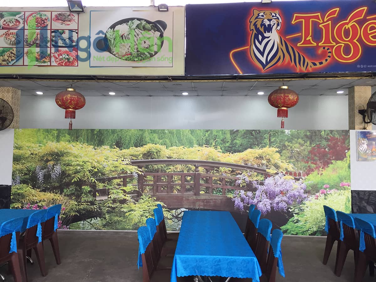 Tranh dán tường phong cảnh cho quán ăn