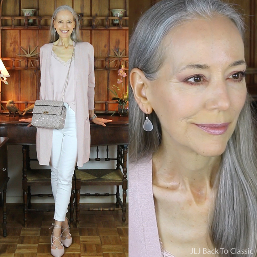 blush-long-cardigan-camisole-white-skinny-jeans-valentino-rockstud-spike-bag-poudre