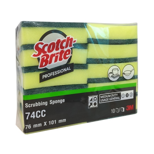 3m Scotch Brite 74CC Miếng Chùi Rửa 2 Mặt Vàng Xanh