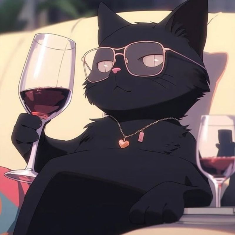 mèo đen anime hình cool ngầu