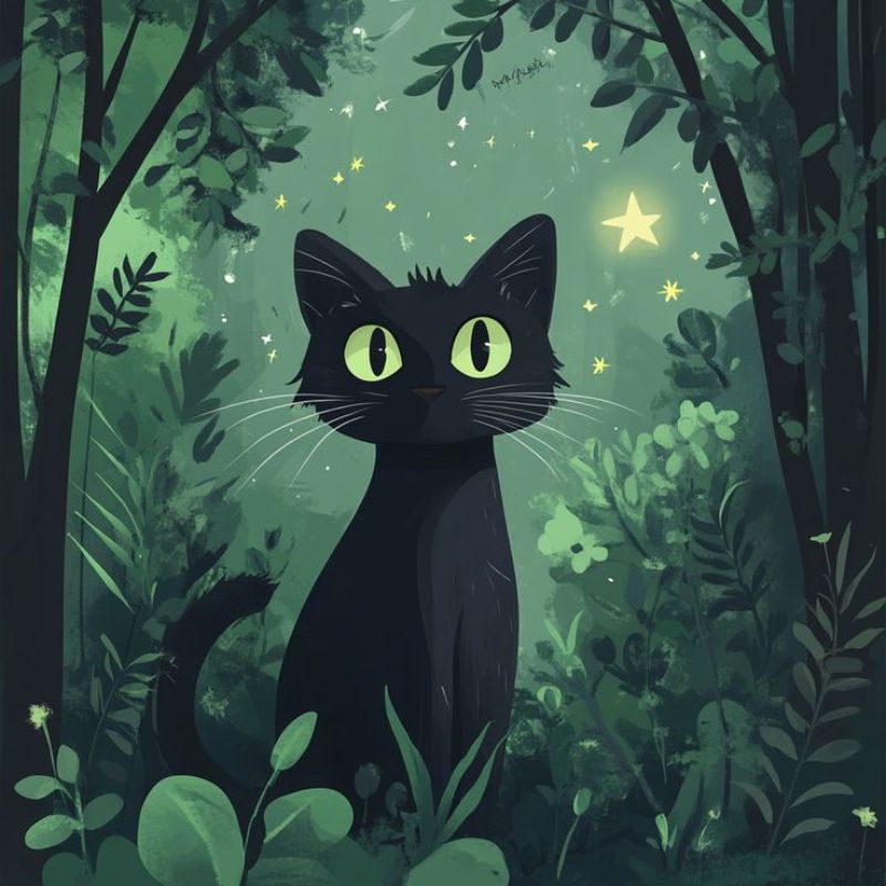 ảnh anime heinz mèo đen
