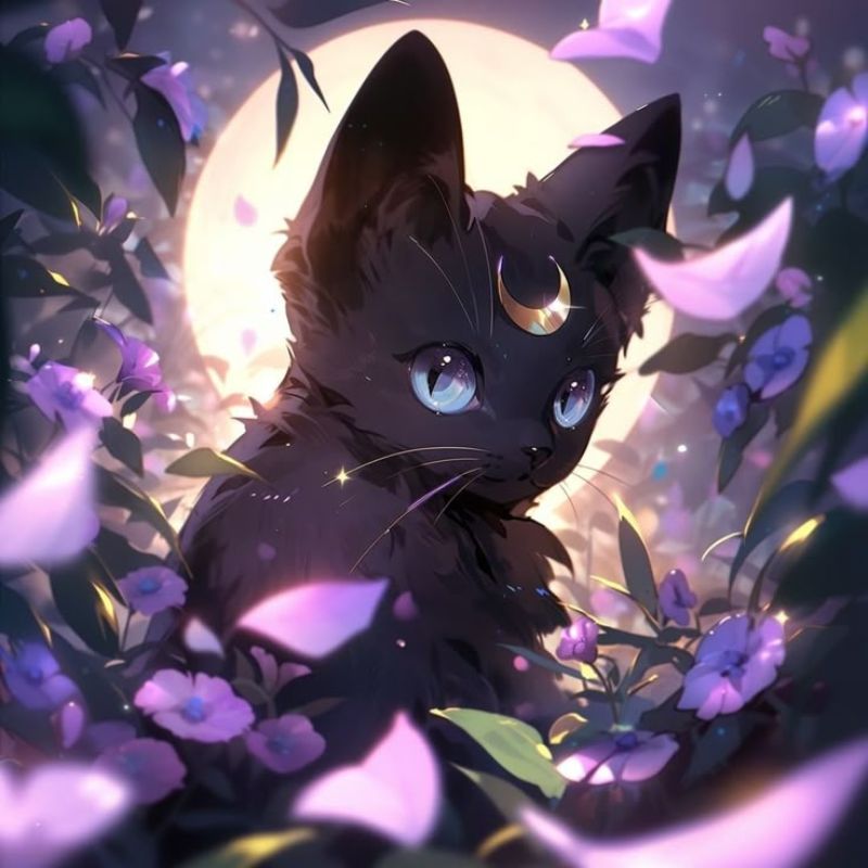 mẫu hình anime con mèo đen ngầu