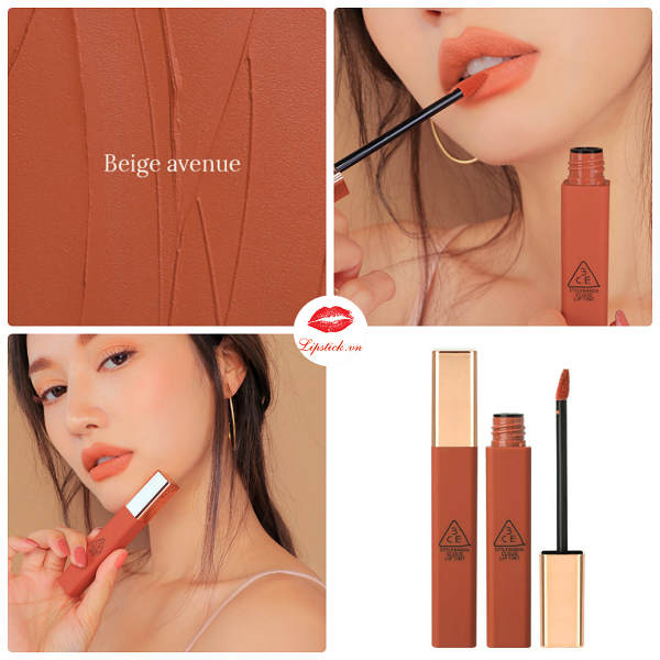 Son Kem 3CE Beige Avenue – Cloud Lip Tint Màu Cam Đất