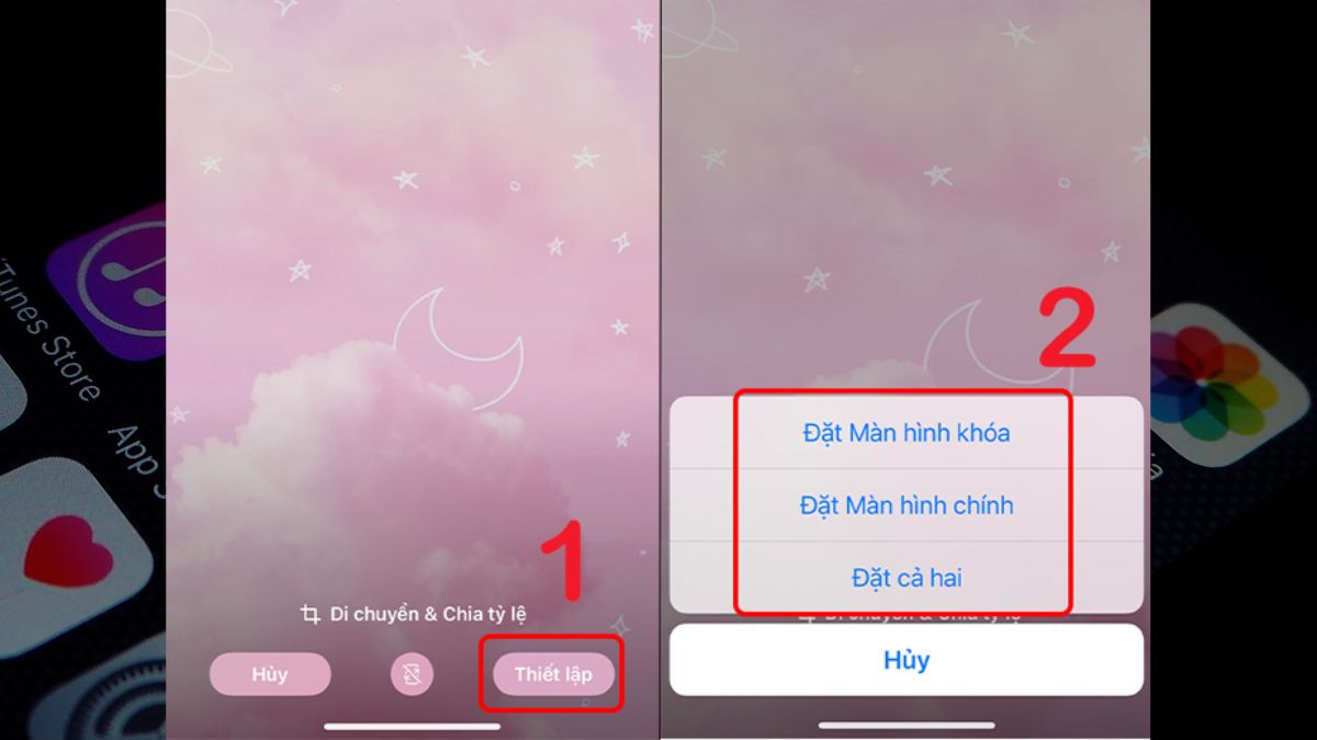 Cách thay đổi hình nền iPhone trong mục Cài đặt bước 4