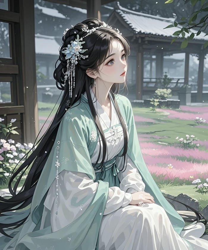 hình anime cổ trang nữ nghệ thuật