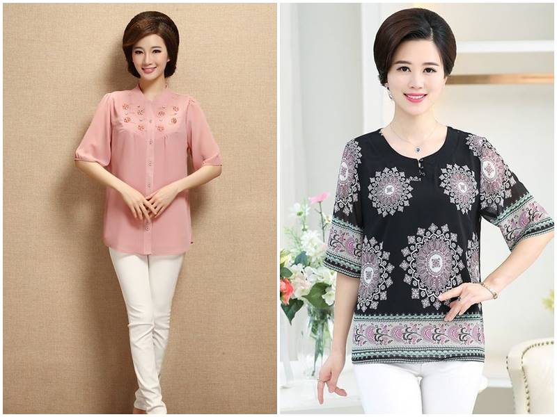 20 mẫu áo kiểu nữ đẹp tuổi 40 sang trọng, quý phái