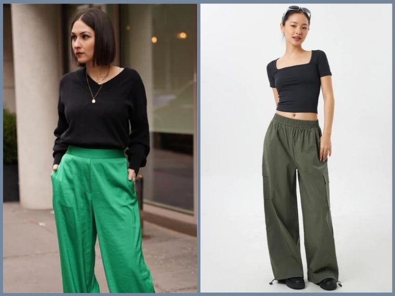 phối đồ với áo thun đen nữ