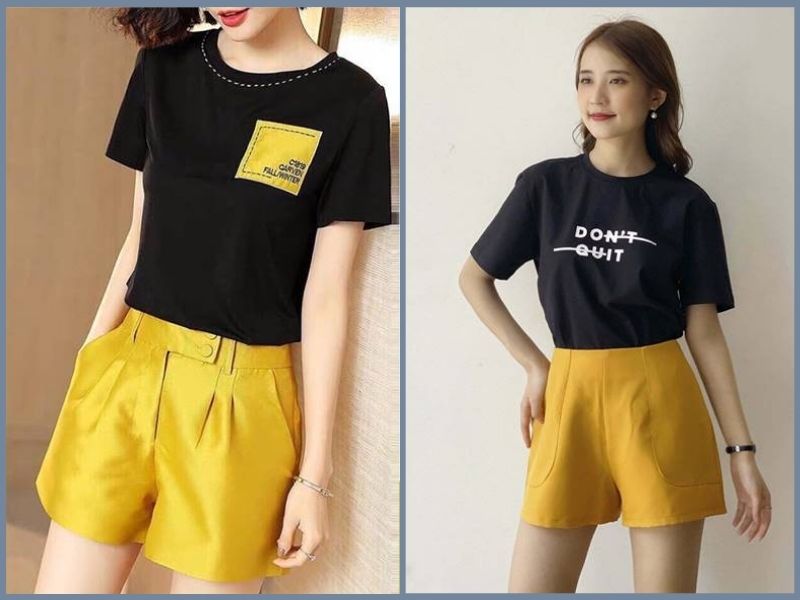 áo thun đen nên mặc với quần gì