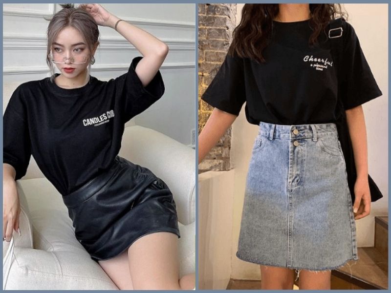 áo phông đen phối với quần gì