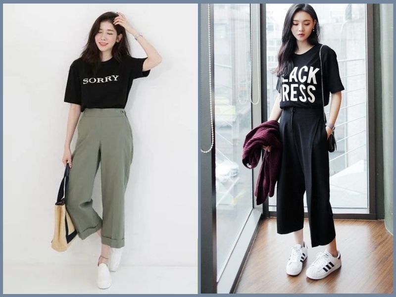 áo thun đen phối quần màu gì