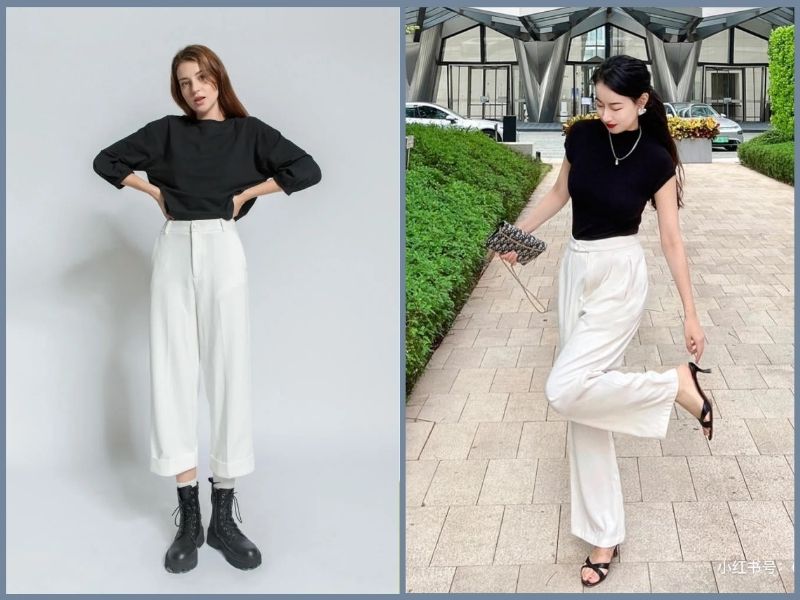 Áo thun đen mặc với quần màu gì nữ? 15+ cách phối sành điệu