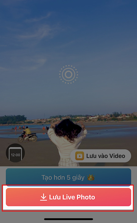 Hoàn tất Lưu Live Photo.