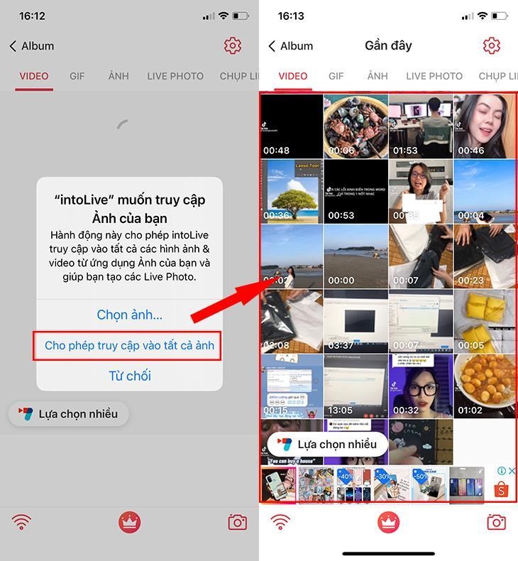 Ứng dụng intoLive làm hình nền video cho iPhone