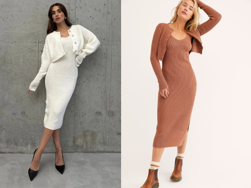 cardigan ngắn phối với gì