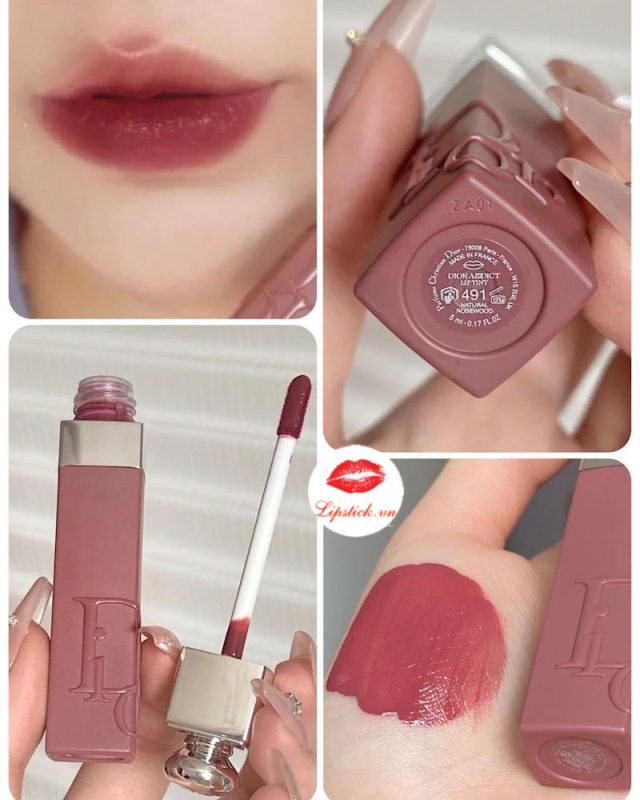 Son Dior Addict Lip Tint 491 Natural Rosewood – Hồng Nâu