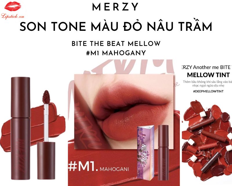 Son Merzy M1 Mahogany Màu Đỏ Nâu Trầm