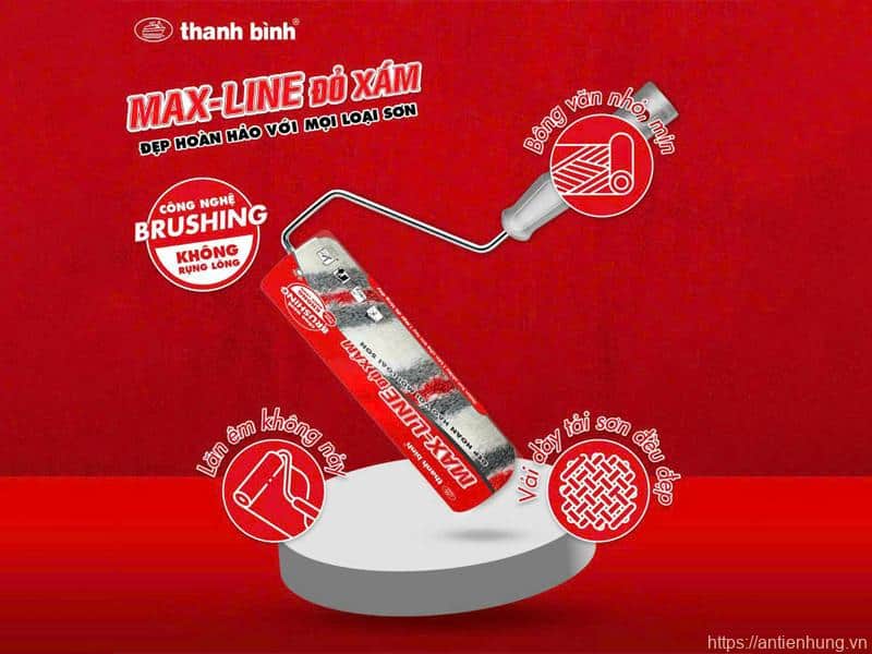 Cọ Lăn Max-line Đỏ Xám Thanh Bình