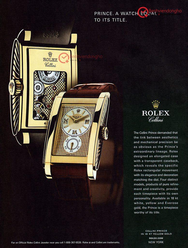 Mẫu quảng cáo Rolex Cellini Prince mới trên tạp trí