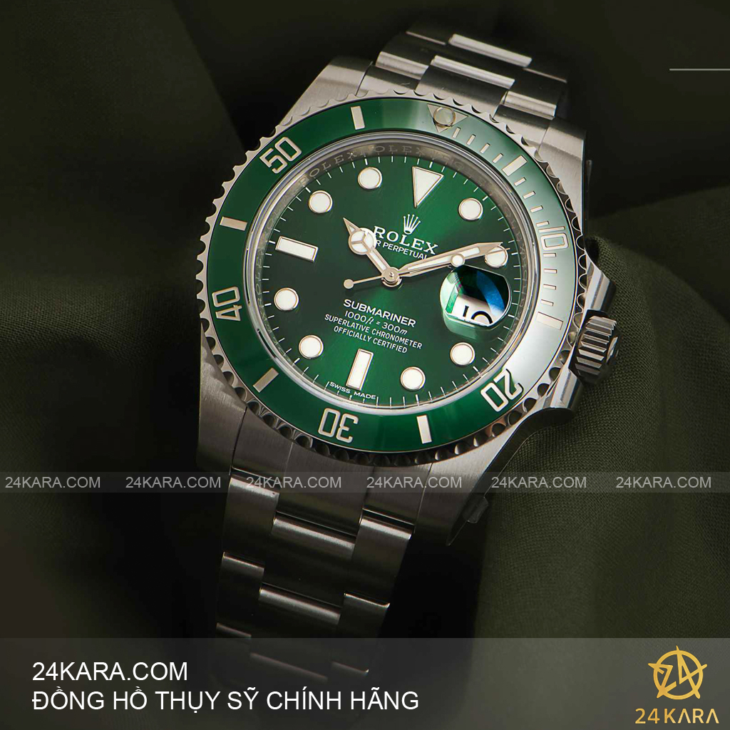 Đồng hồ Rolex Submariner Date 40 Hulk M116610LV-0002 116610LV-0002 Thép Oystersteel Mặt Xanh Lá