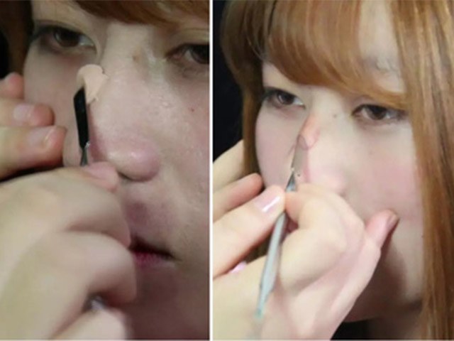 Gái xinh tiktok tẩy trang làm bao người ngã ngửa: độn mũi gọt cằm chỉ bằng son phấn - 14