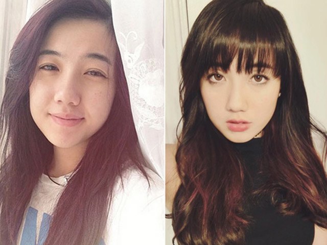 Gái xinh tiktok tẩy trang làm bao người ngã ngửa: độn mũi gọt cằm chỉ bằng son phấn - 9