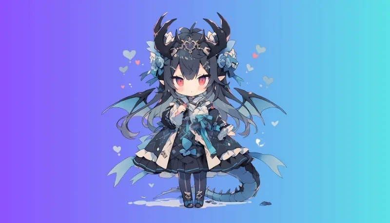 Chibi ác quỷ anime full HD với chi tiết sắc nét